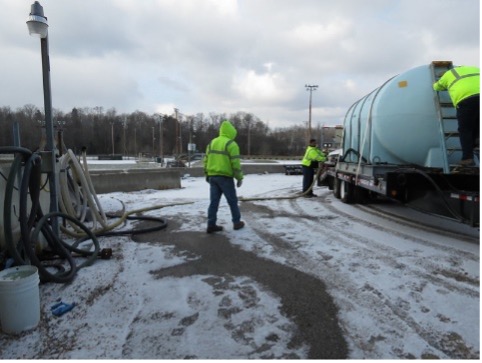 Brine unit used for pre-treating before snow begins