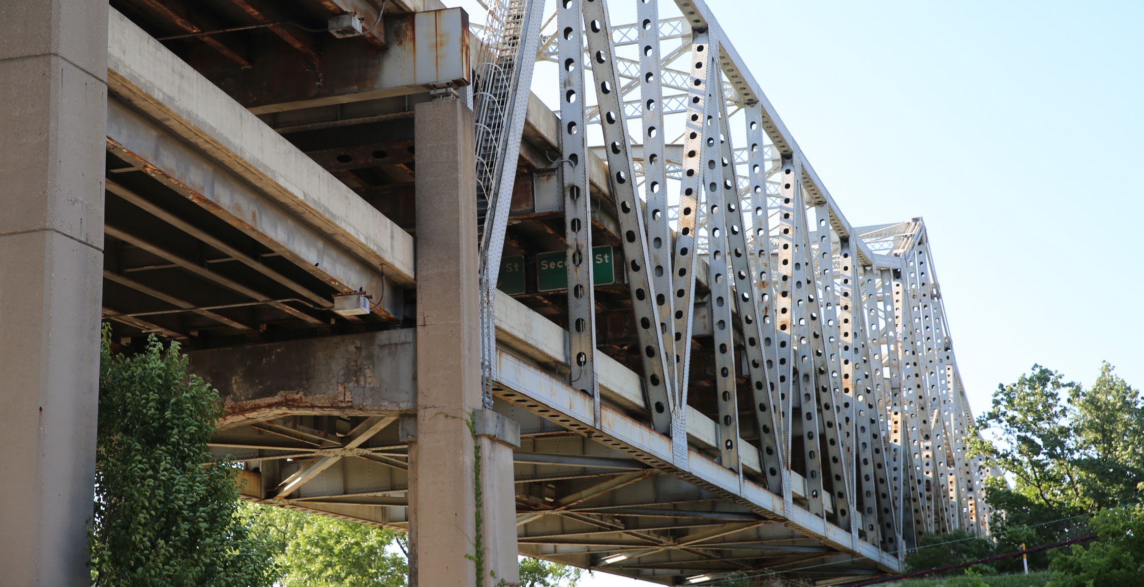 photo of a bridge from the underside