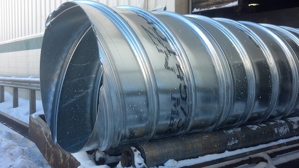 photo of large section of spiral ribbed pipe