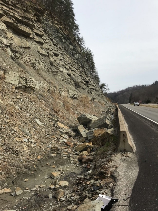 Fig 5 Jersey barrier to catch rockfalls